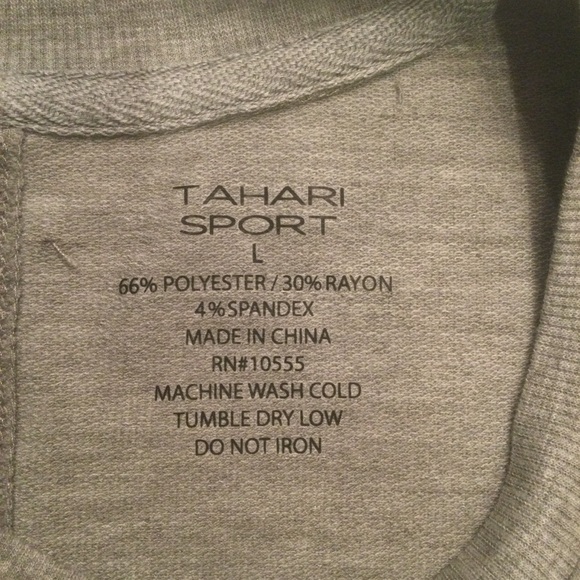 Tahari Sport Gray Pullover Relaxed Fit Lightweight Sweatshirt Size L - Picture 5 of 9